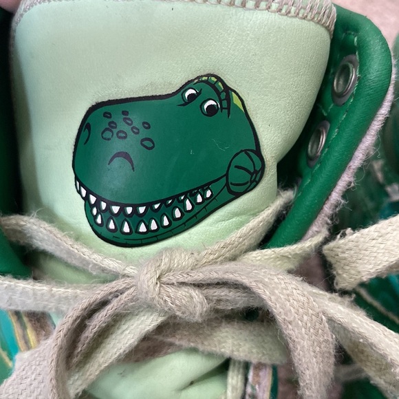 Adidas X Disney Pixar Toy Story Rex Green Dinosaur High Top Sneakers Size 1 - Picture 2 of 8